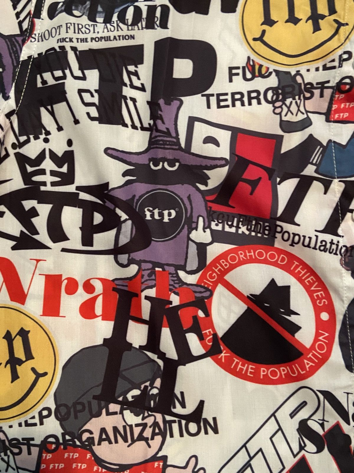 Fuck The Population FTP White Archive Button Up Shirt Size US L / EU 52-54 / 3 - 6 Thumbnail