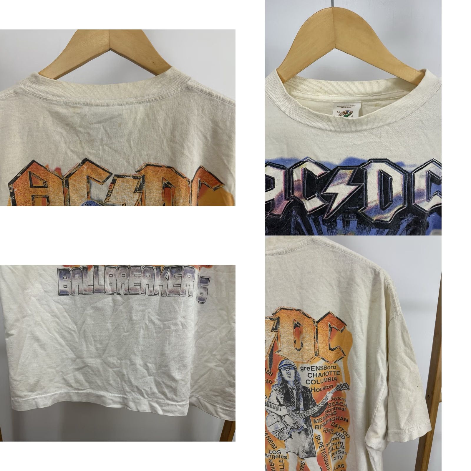 Vintage VTG AC/DC 1996 Ballbreaker Tour Parking Lot Boot Rap Tee 90s Faded T-Shirt XL Shirt Mens White Band Concert Tour Nike Size US XL / EU 56 / 4 - 8 Thumbnail
