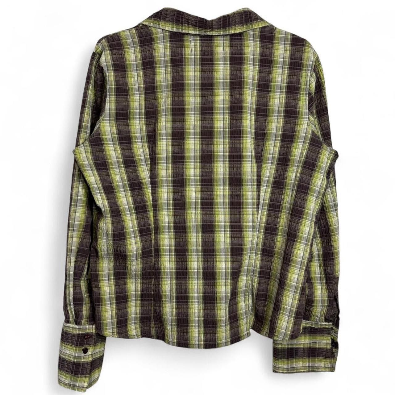 Point Zero Vintage Y2K Plaid Yellow And Brown Button-Up Shirt Size XL / US 12-14 / IT 48-50 - 4 Thumbnail