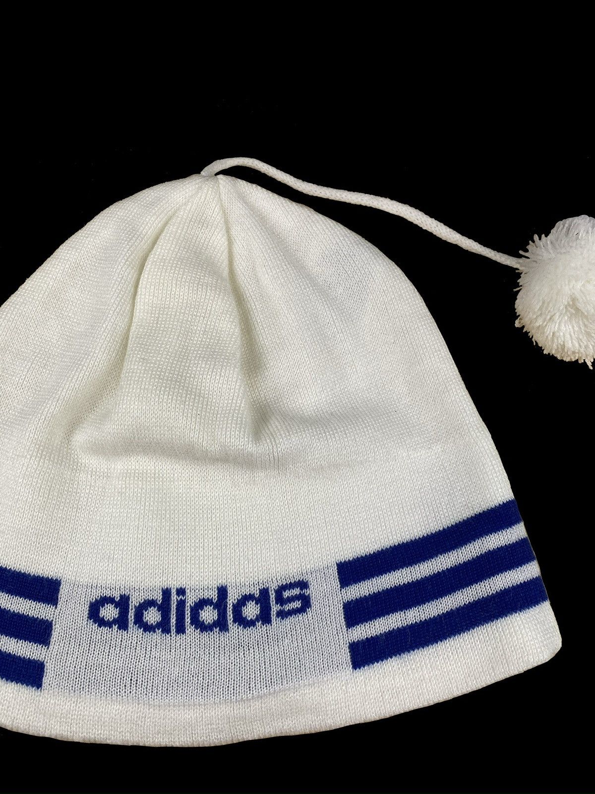 Adidas × Vintage ADIDAS 00s SKI KNITTED HAT RETRO POMPON ONE SIZE Size ONE SIZE - 2 Thumbnail