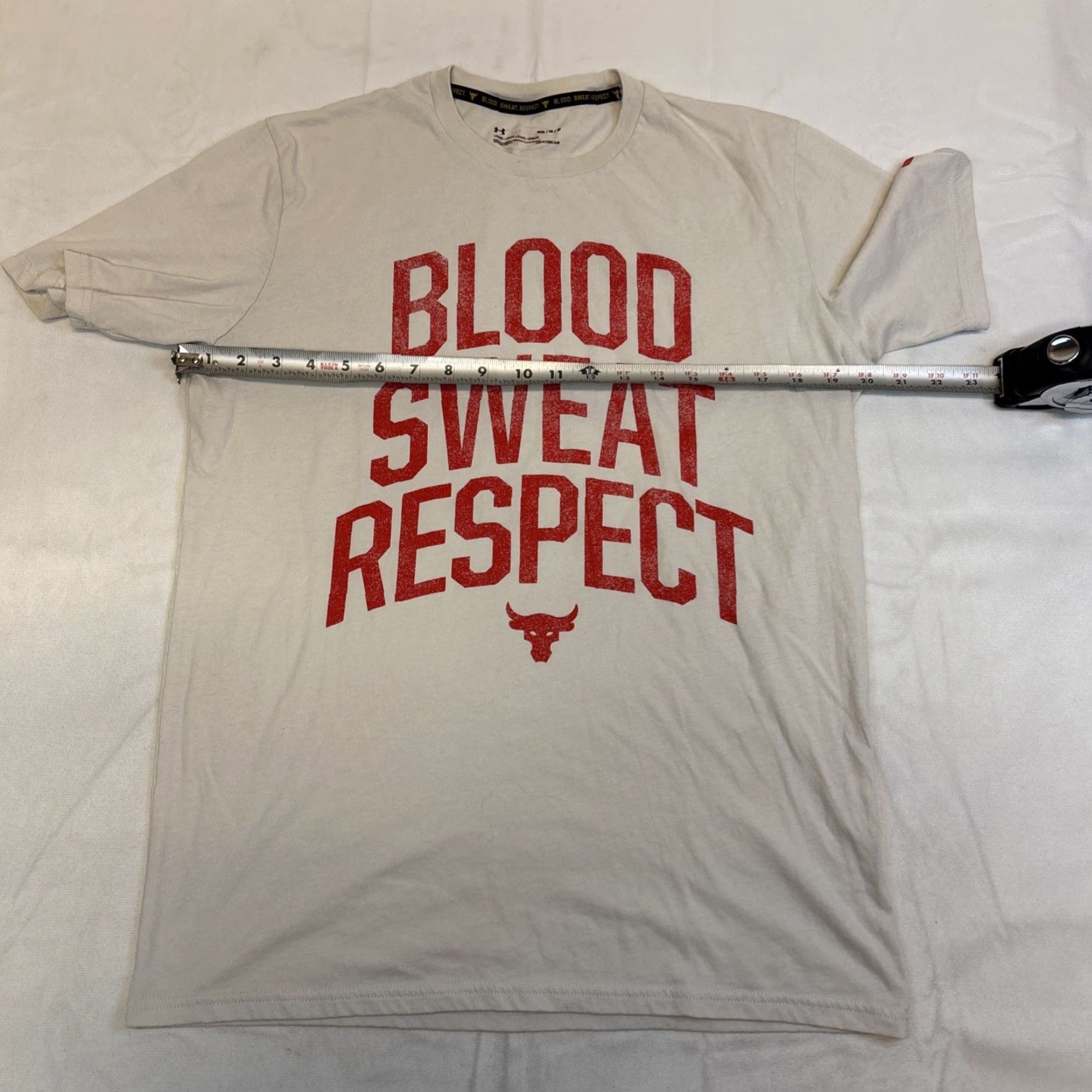 Under Armour Under Armour Project Rock Men’s Medium Blood Sweat Respect Beige T-Shirt Tee Shirt Crew Neck Short Sleeve Graphic Print Size US M / EU 48-50 / 2 - 4 Thumbnail