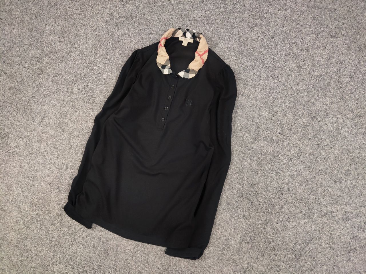 Burberry Burberry London Classic Black Cotton Long Sleeve Nova Check Size L / US 10 / IT 46 - 3 Thumbnail