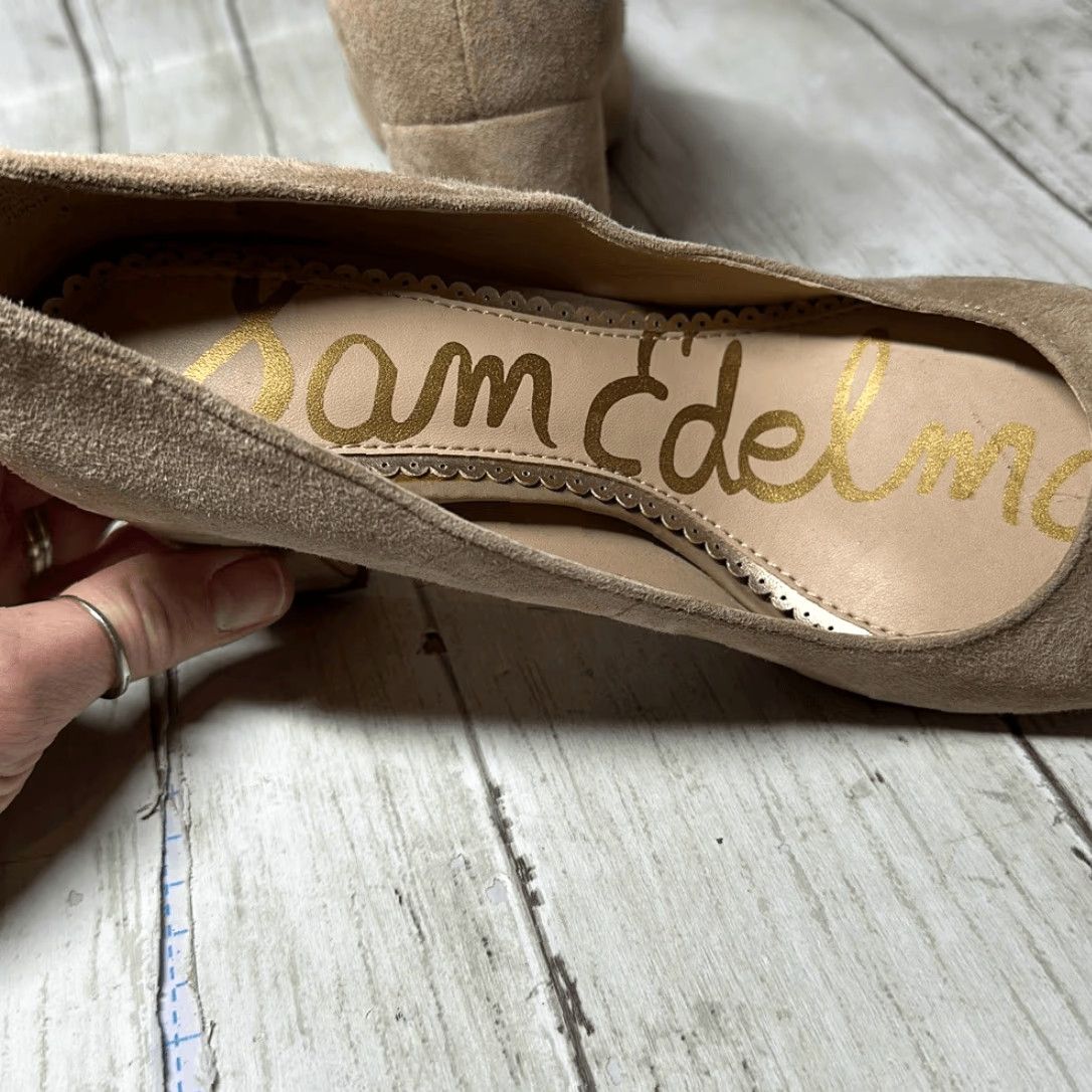 Sam Edelman Sam Edelman Stillson Suede Leather Beige Block Heels Women's Size 5 Tan Pump Women US Shoe Size 5 Leather Upper Heel 3” Size US 5 / IT 35 - 7 Thumbnail