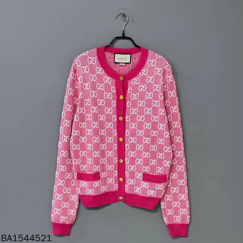 Gucci Gucci Pink full-print gold button cardigan sweater 2501-Nex Size US L / EU 52-54 / 3 - 1 Thumbnail