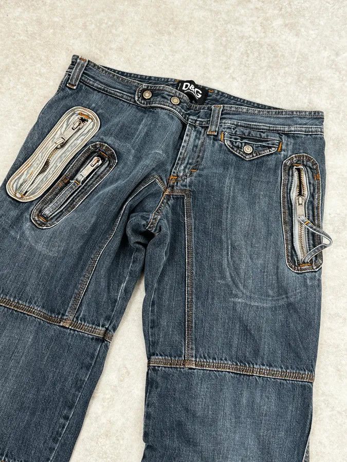 Dolce & Gabbana AW2004 Dolce & Gabbana Blue Biker Denim Jeans Size US 32 / EU 48 - 6 Thumbnail