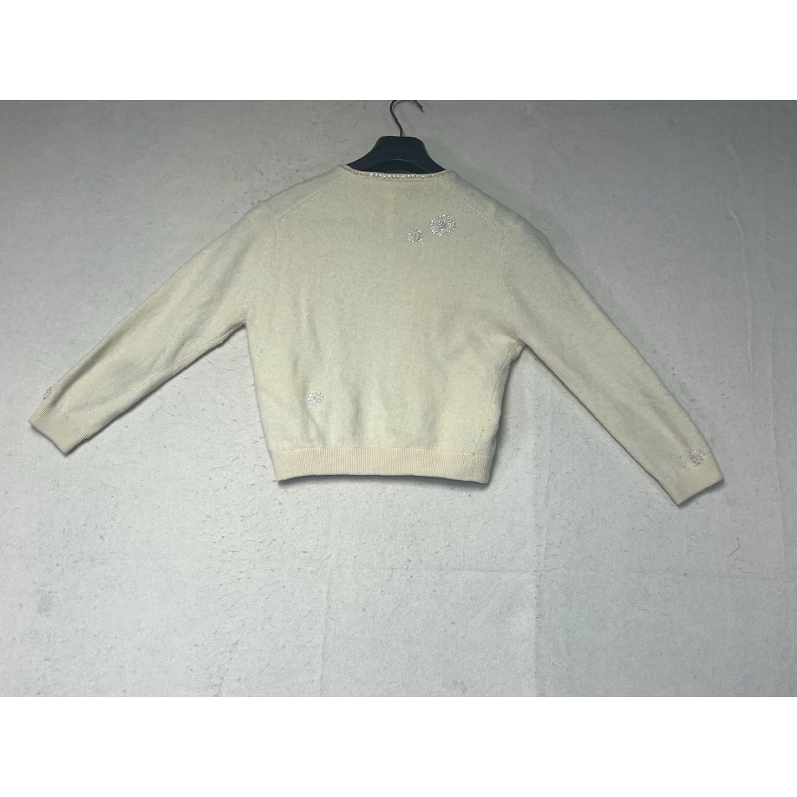 Vintage VINTAGE The Broadway Shirt Jacket Women's Size S Beige Lambswool Angora Cardigan Sweater - 90s style Mens? Size S / US 4 / IT 40 - 2 Thumbnail