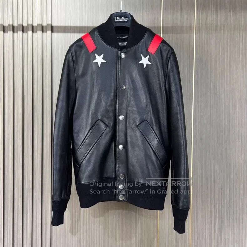 Givenchy Givenchy Stars Leather Baseball Jacket. Size US L / EU 52-54 / 3 - 1 Thumbnail