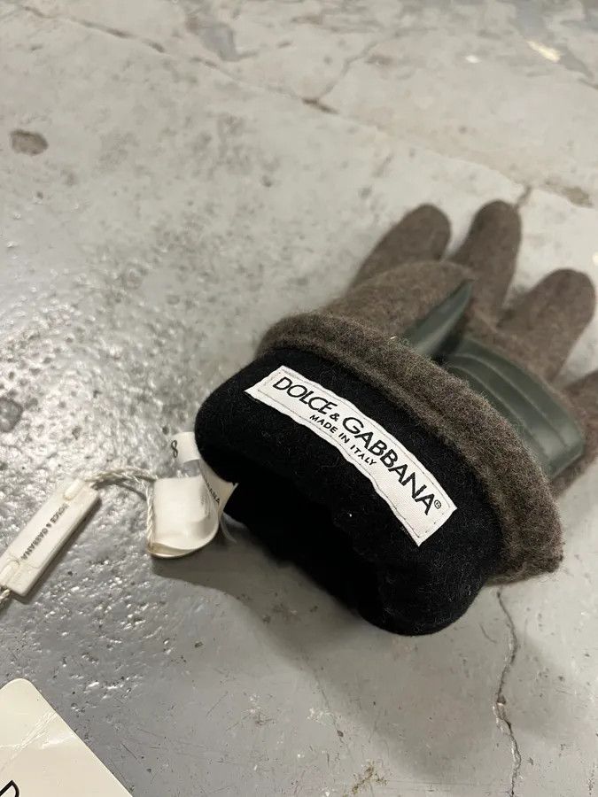 Dolce & Gabbana 2000s Dolce & Gabbana Grey Wool & Leather Gloves Size ONE SIZE - 7 Thumbnail