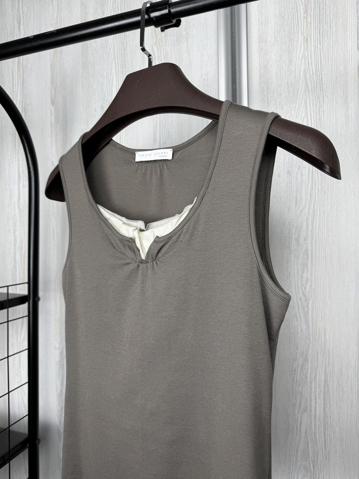 Fabiana Filippi Fabiana Fillipi grey cotton silk tank top size S Size S / US 4 / IT 40 - 4 Thumbnail