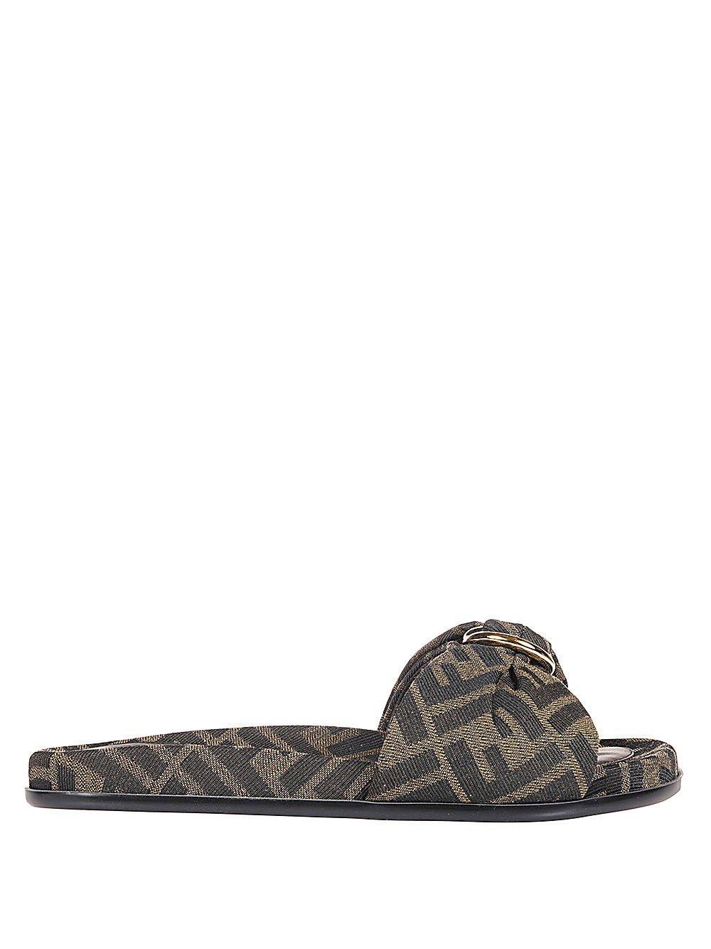 Fendi o1s1wg110426 Feel Slipper in Brown Size US 7 / IT 37 - 1 Thumbnail