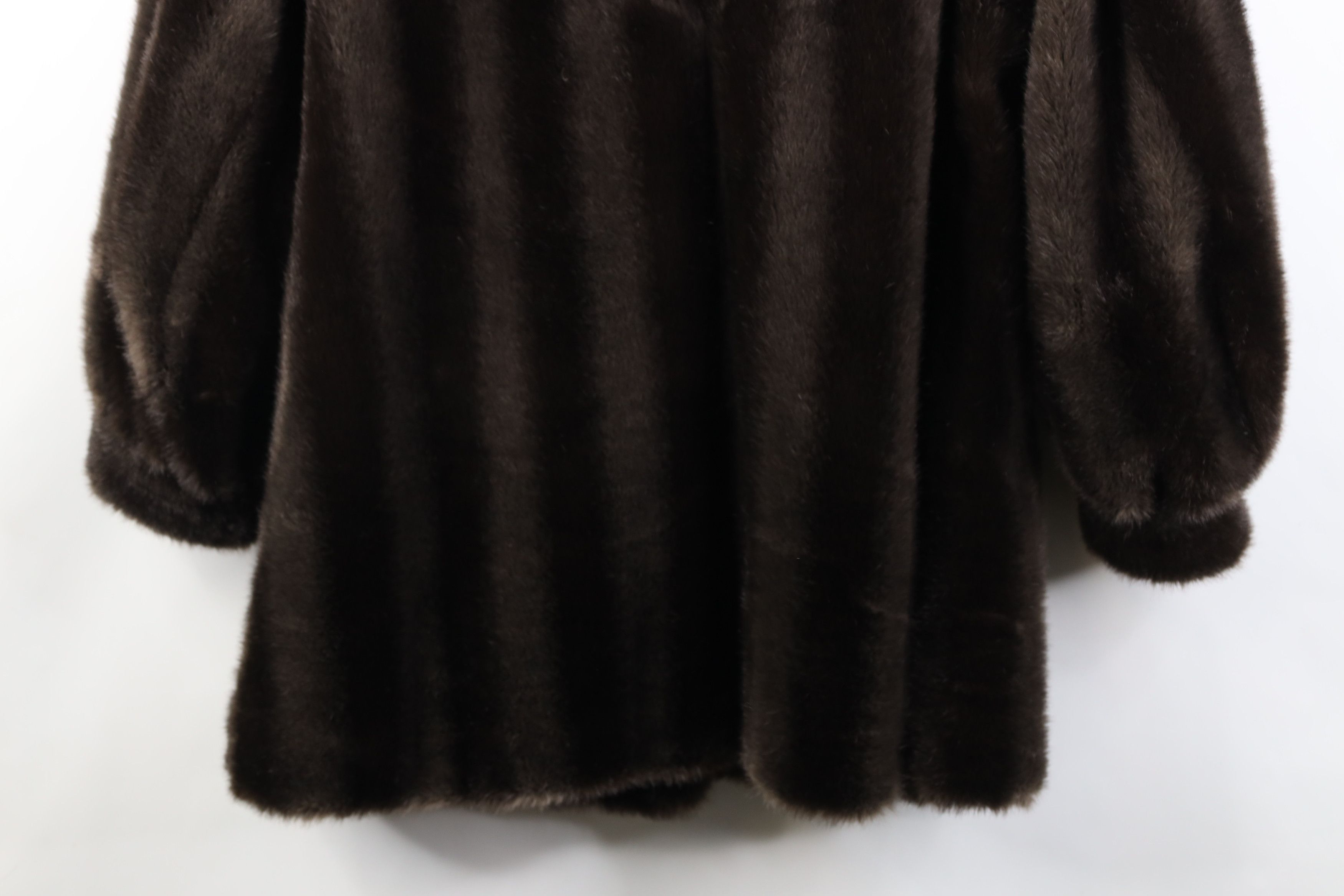Vintage 90s Streetwear Faux Fur Babydoll Jacket Coat Brown