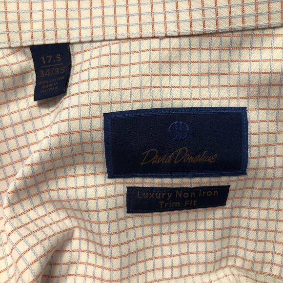 David Donahue David Donahue men's white cotton dress shirt 17.5/34-35 Size US XL / EU 56 / 4 - 3 Thumbnail
