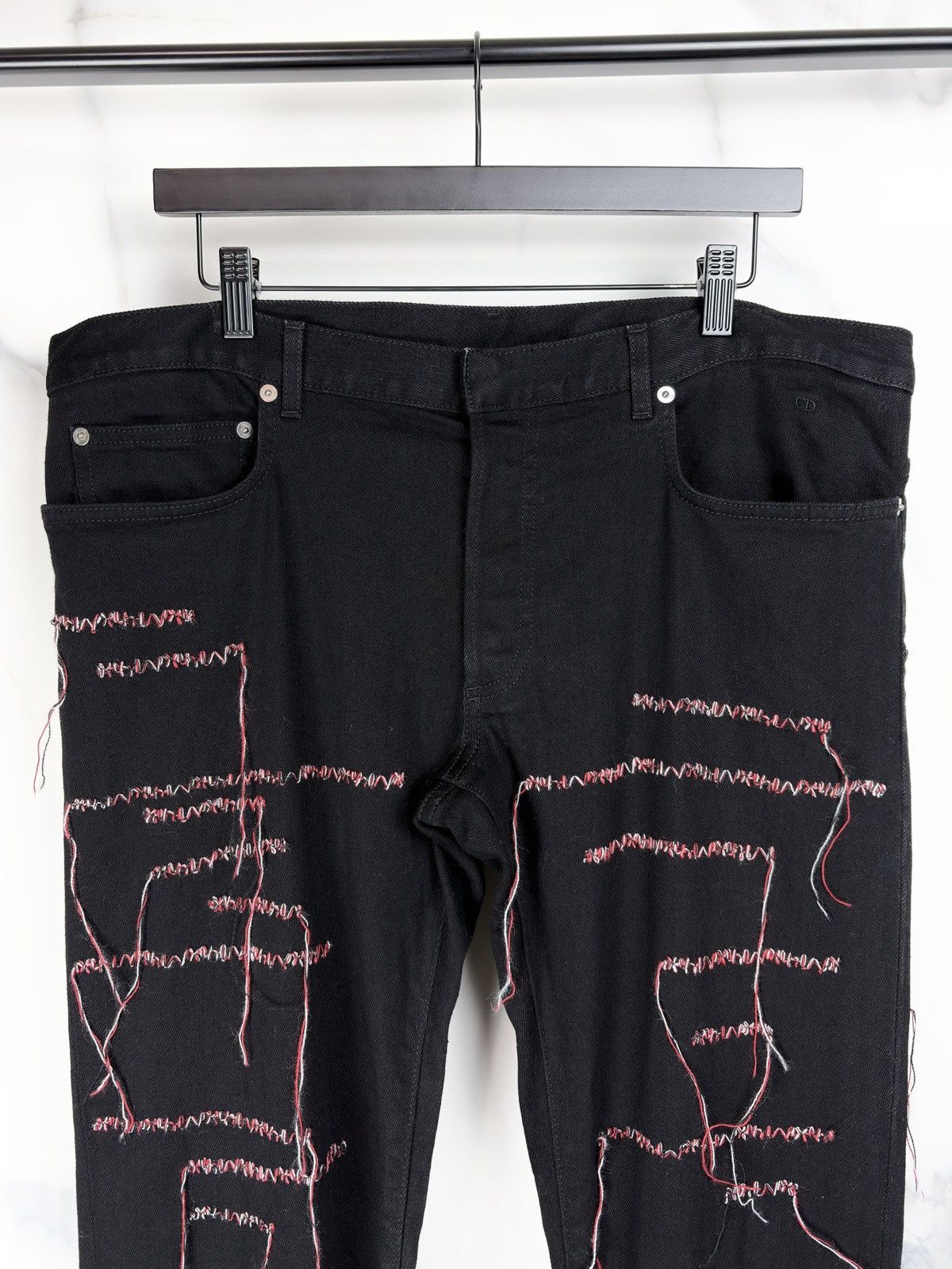 Dior AW16 Dior Homme Red Yarn Stitched Denim Jeans KVA Unaltered Size US 38 / EU 54 - 4 Thumbnail