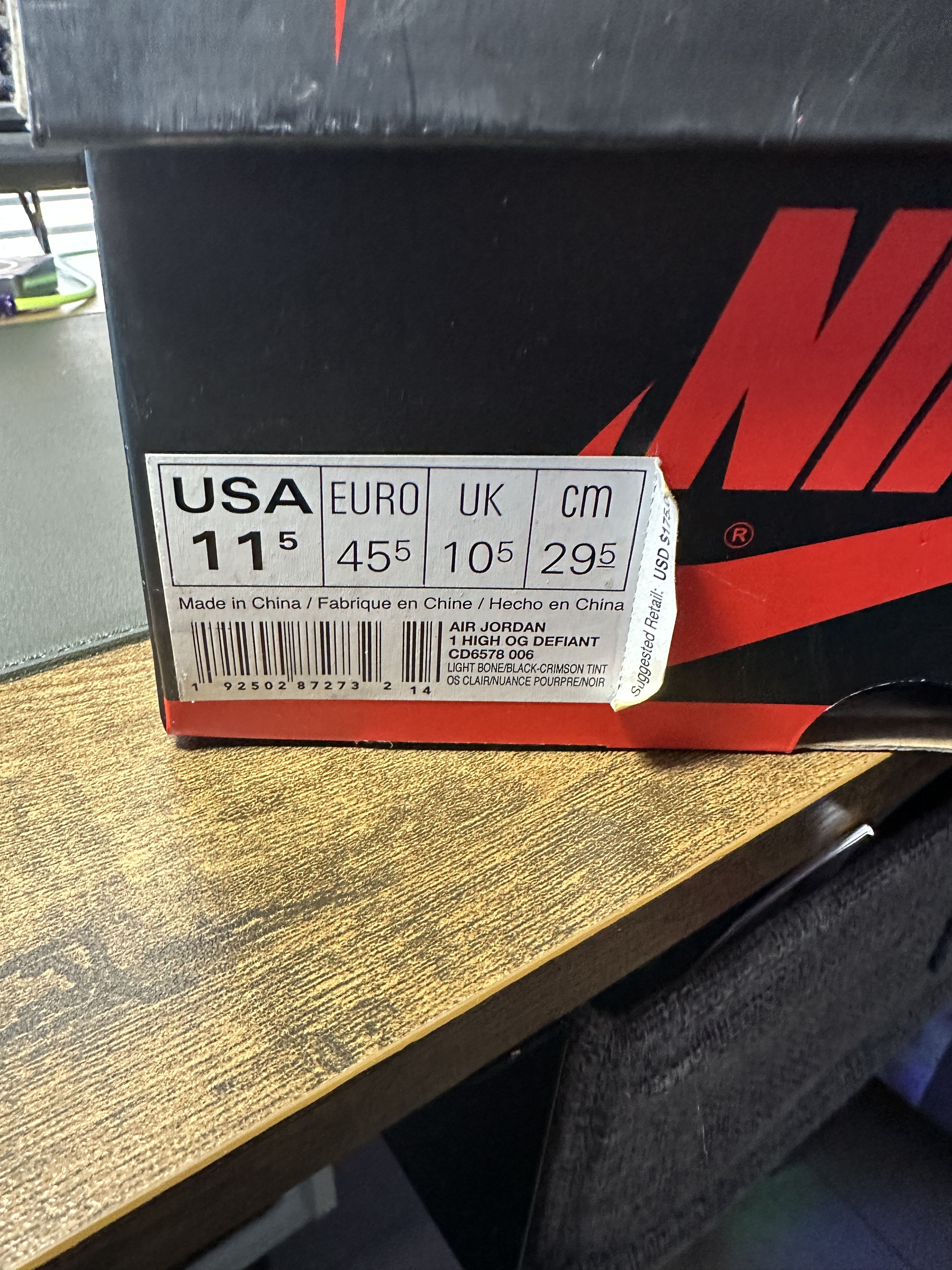Nike Jordan 1 "NYC to Paris" 11.5M Size US 11.5 / EU 44-45 - 6 Thumbnail