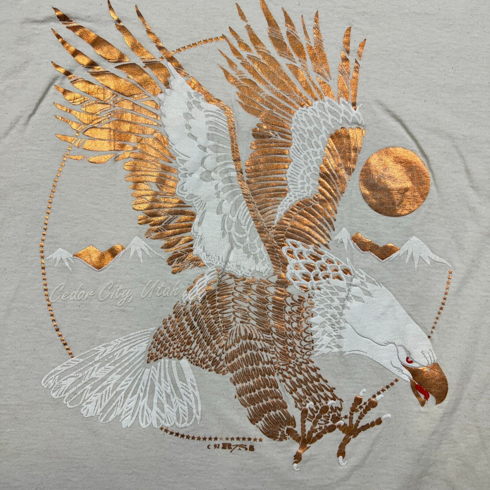 Vintage VTG 90s Eagle T Shirt USA Graphic Short Sleeve Animal Tee Size US XL / EU 56 / 4 - 2 Thumbnail