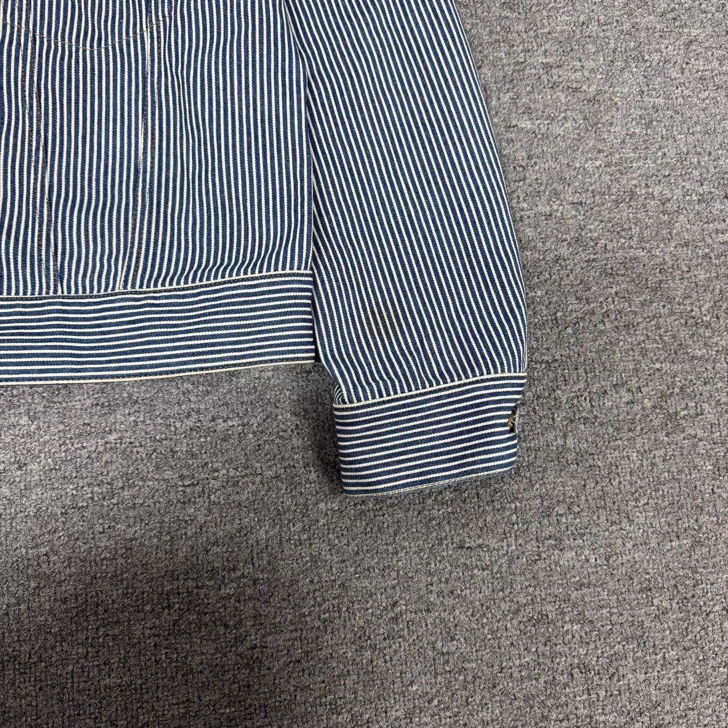 Miu Miu Miu Miu striped back logo denim jacket 38 99 new Size XS / US 0-2 / IT 36-38 - 3 Thumbnail
