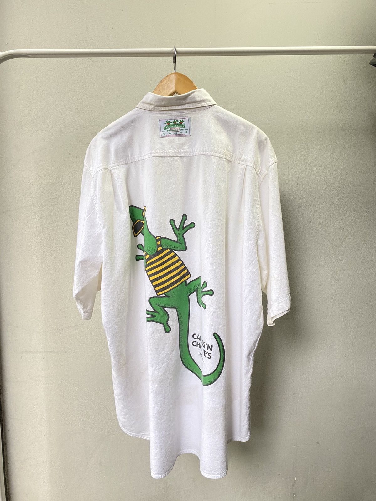 Designer CARLOS'N CHARLIE'S Lizard White Shirt Size US L / EU 52-54 / 3 - 4 Thumbnail