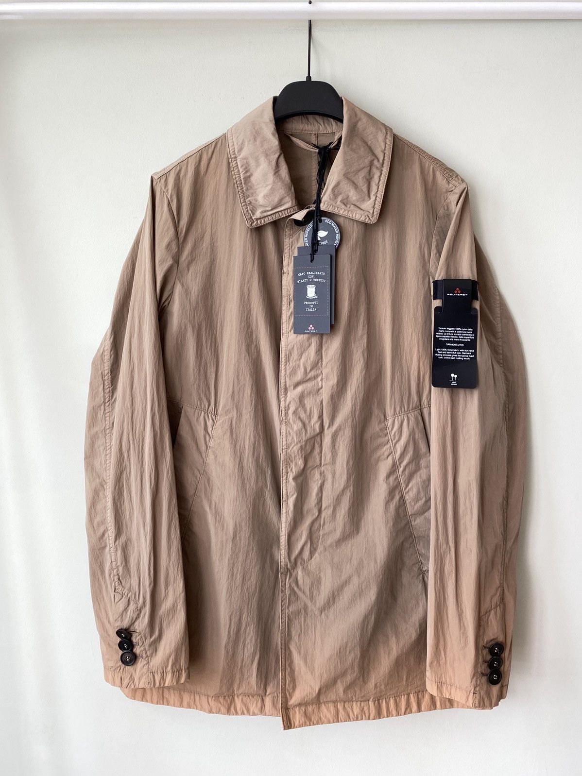image of Peuterey Rain Kruse Dl Ptt Nylon Trench Coat NWT in Tan, Men's (Size XS)