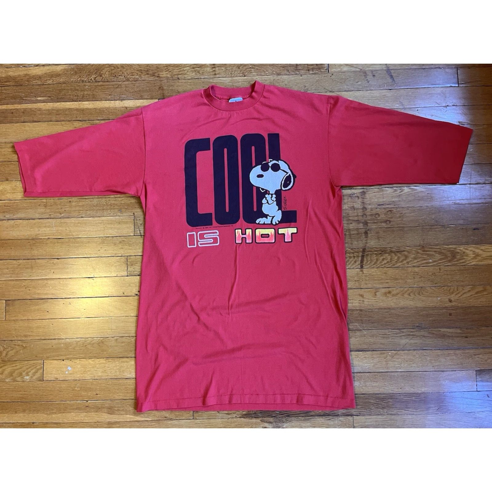 Vintage VINTAGE Snoopy Joe Cool Is Hot Sleep Shirt Women’s XL Red Nightgown Size XL / US 12-14 / IT 48-50 - 2 Thumbnail