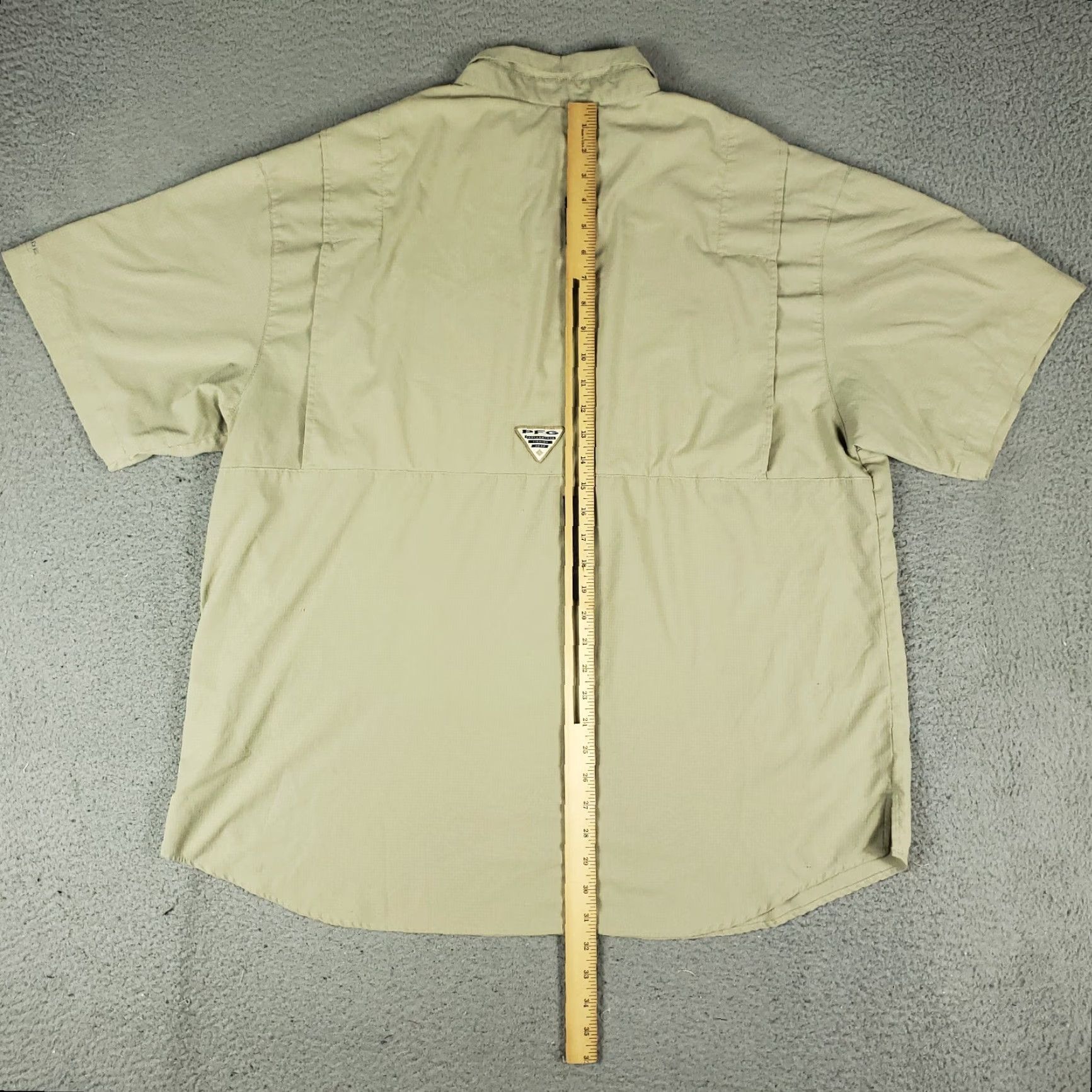 Vintage Columbia Shirt Mens 2XL Beige PFG Vented Button-Up Short Sleeve Carded? Size US XXL / EU 58 / 5 - 6 Thumbnail