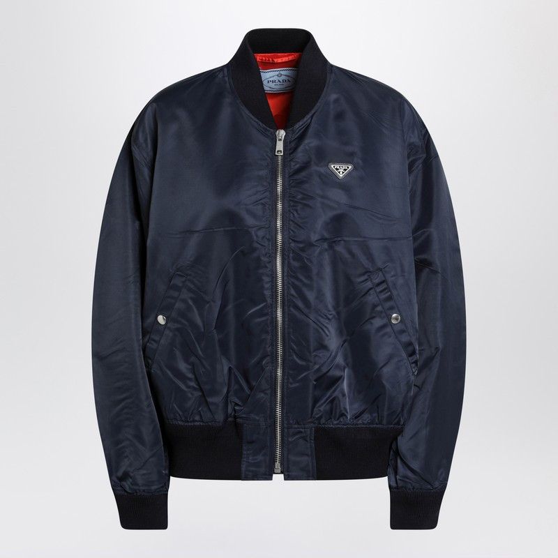 Prada Prada Blue Re-Nylon Bomber Jacket Size S / US 4 / IT 40 - 1 Thumbnail