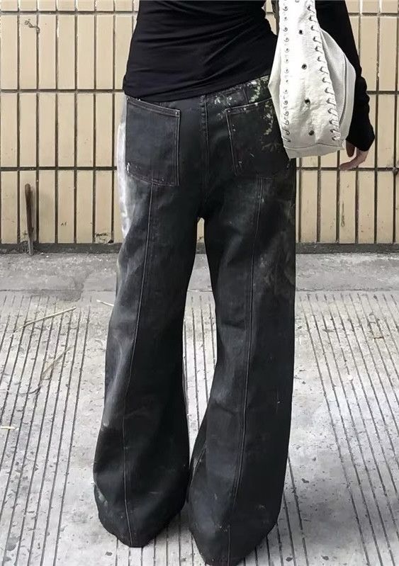 Japanese Brand × Vintage Y2K Printed Washed Straight Jeans Size 29" - 4 Thumbnail