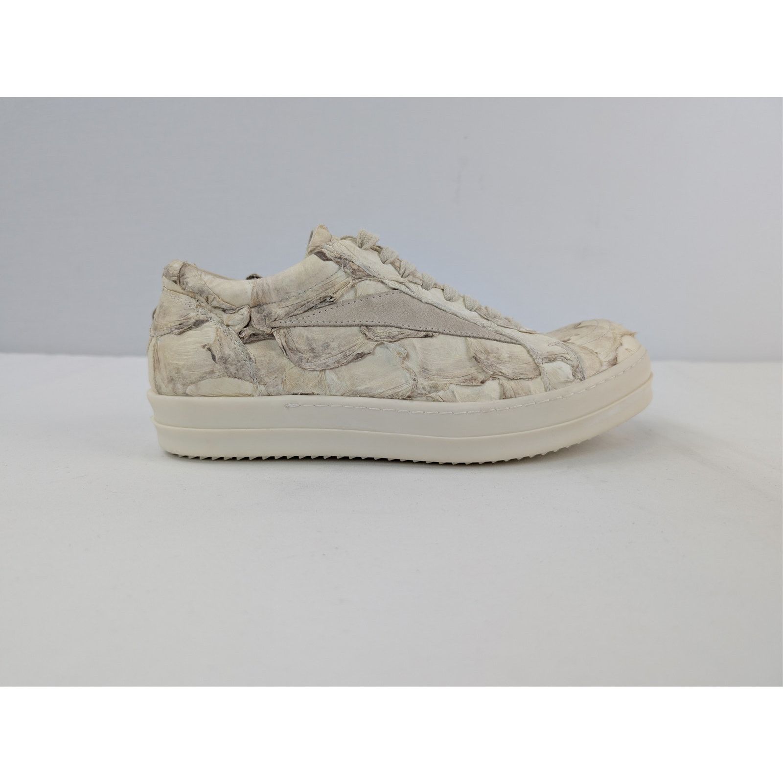Rick Owens o1rshd1 Leather Vintage Sneakers in Natural / Milk / Milk Size US 7 / EU 40 - 4 Thumbnail