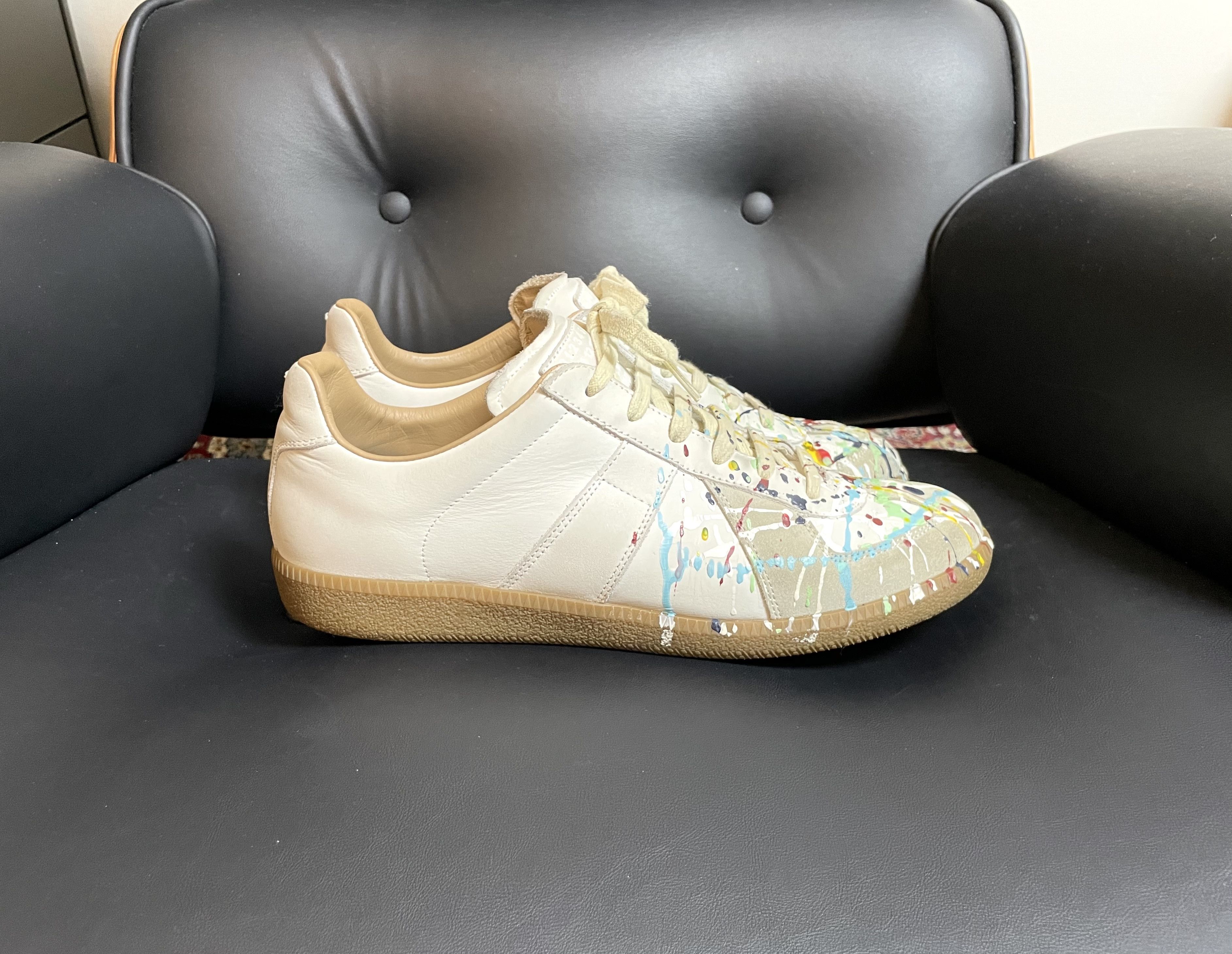 Maison Margiela Maison Margiela GAT (Paint Splatter White) Size US 9.5 / EU 42-43 - 6 Thumbnail