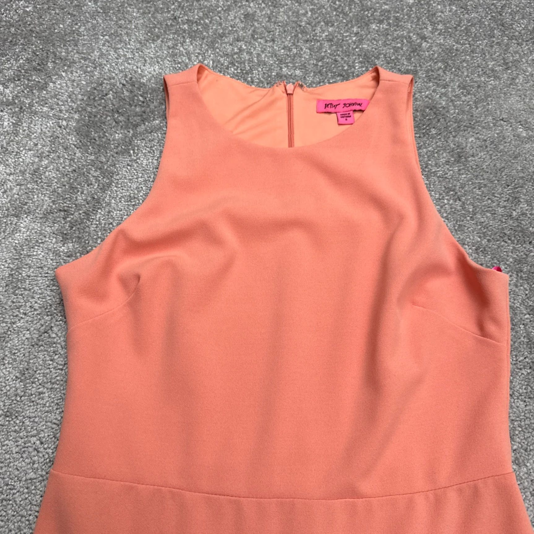Betsey Johnson Betsey Johnson Midi Sheath Dress Womens 8 Coral Pink Sleeveless Asymmetric Work Size M / US 6-8 / IT 42-44 - 3 Thumbnail