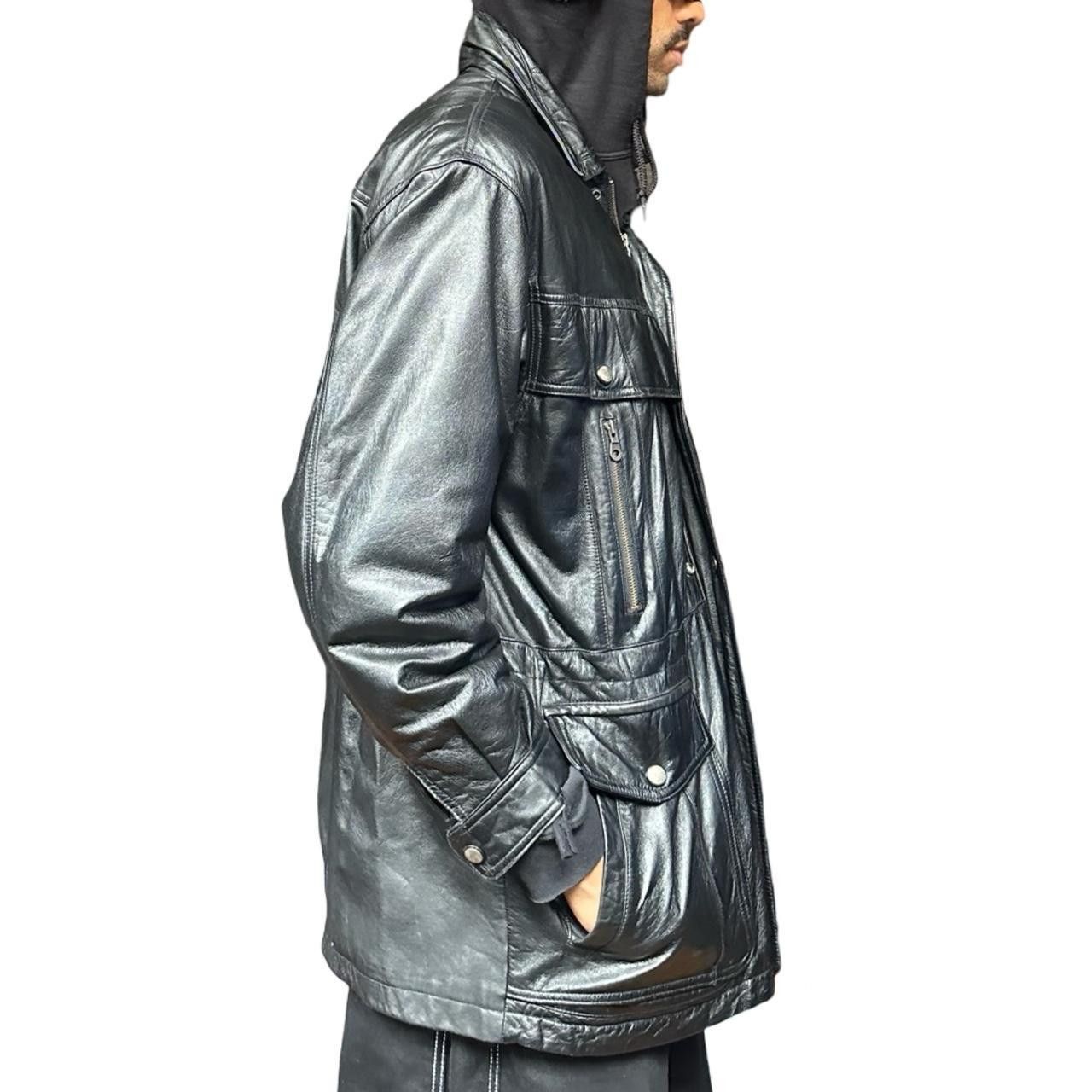 Vintage Vintage 80's Style Black Leather Pocket Jacket - Medium Size US M / EU 48-50 / 2 - 6 Thumbnail