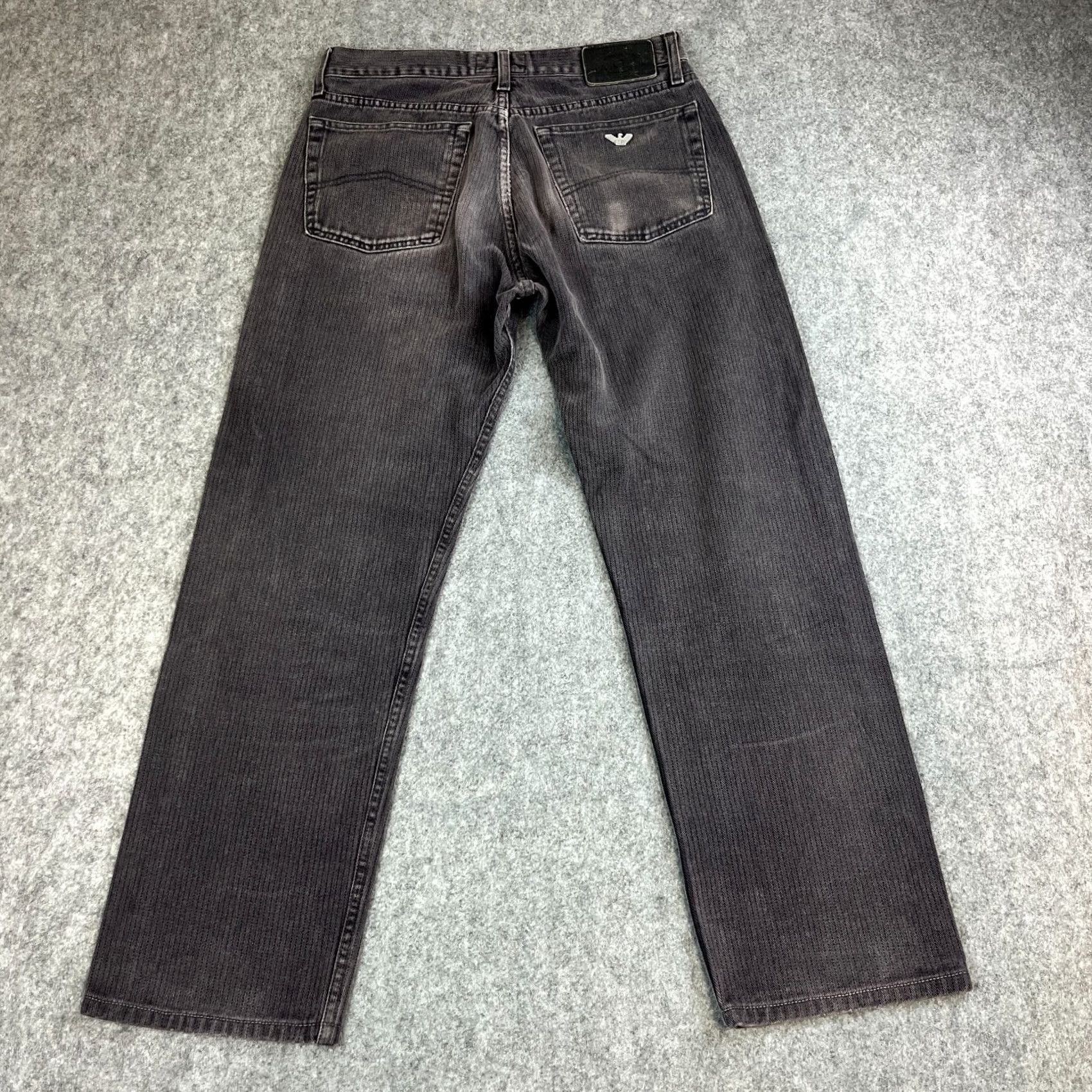 Vintage VINTAGE Armani Jeans Jeans Relaxed 30 30 Grey Italy Mens Straight 5-Pocket Denim Button Closure Dark Grey Herringbone Fashion Everyday Comfort Size US 30 / EU 46 - 2 Thumbnail