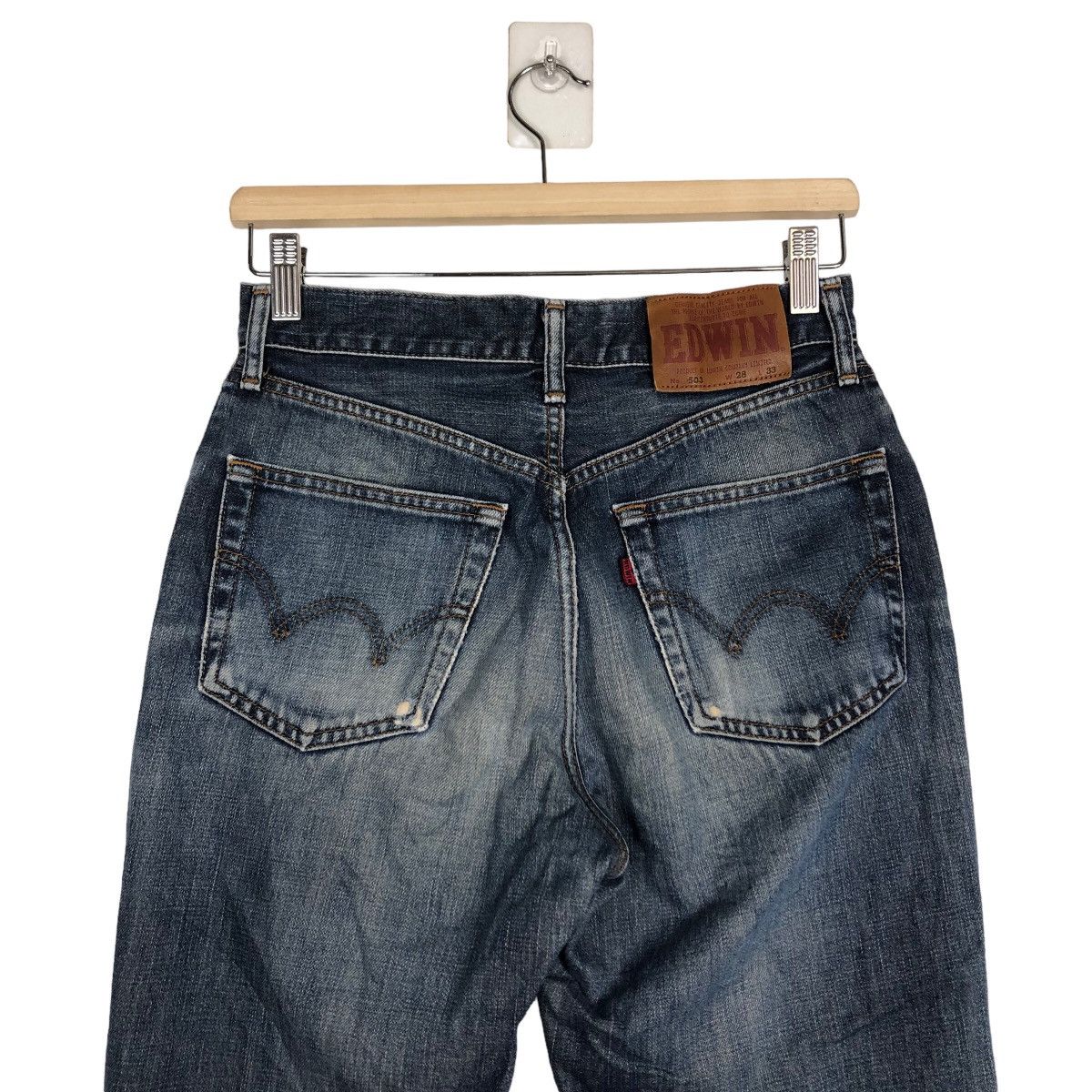 Edwin 🔥90’s BINTAGE JEANS 503 EDWIN DISTRESSED PUNK DESIGN Size US 26 / EU 42 - 9 Thumbnail
