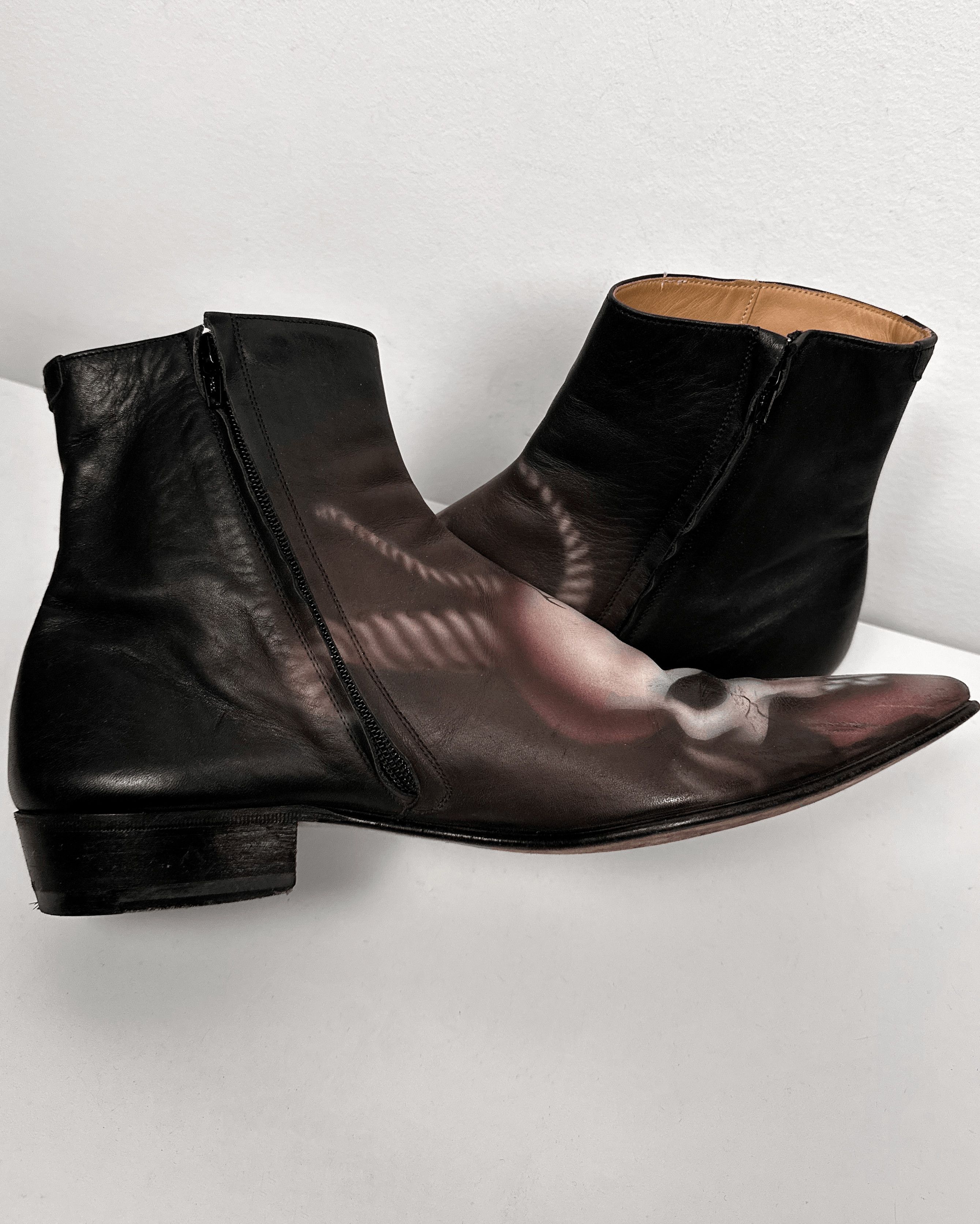 Maison Margiela Maison Martin Margiela Skull Hand-Painted Boots Size US 12.5 / EU 45-46 - 7 Thumbnail