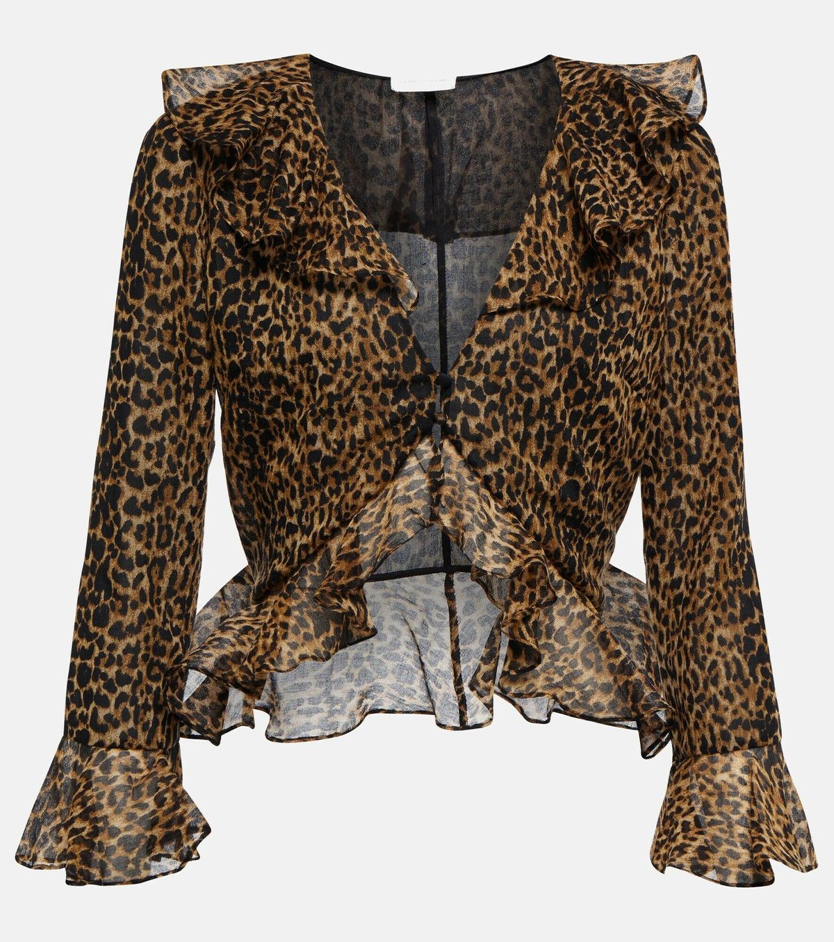 Saint Laurent Paris o1y0126 Leopard-Print Patterned Shirt in Camel/Black Size M / US 6-8 / IT 42-44 - 1 Thumbnail