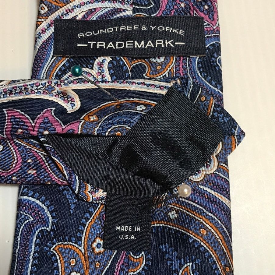 Roundtree & Yorke Roundtree & Yorke Floral Silk Long, Classic Necktie Size ONE SIZE - 4 Thumbnail