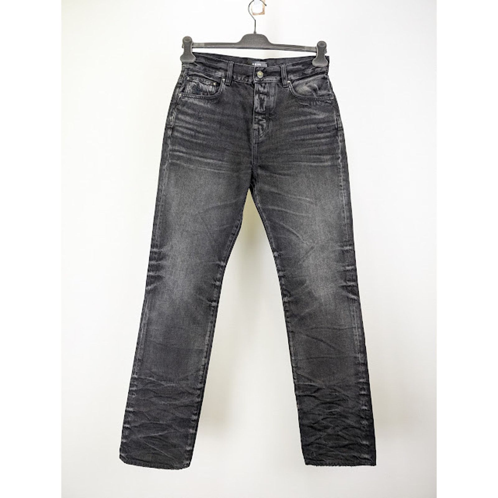 o1rshd1 Q:2 / Stack Straight Jeans in Faded Black