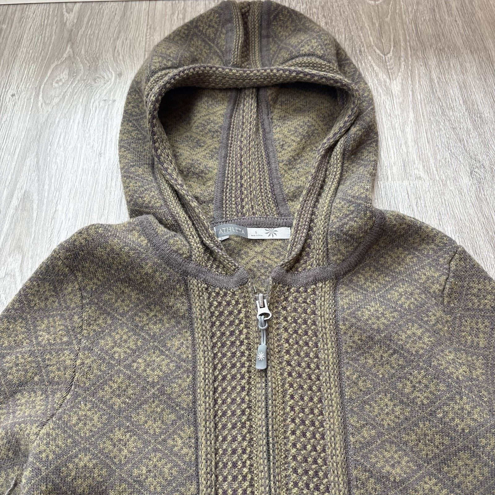 Athleta Athleta Wool Blend Hooded Long Cardigan Sweater Coat S Size S / US 4 / IT 40 - 3 Thumbnail