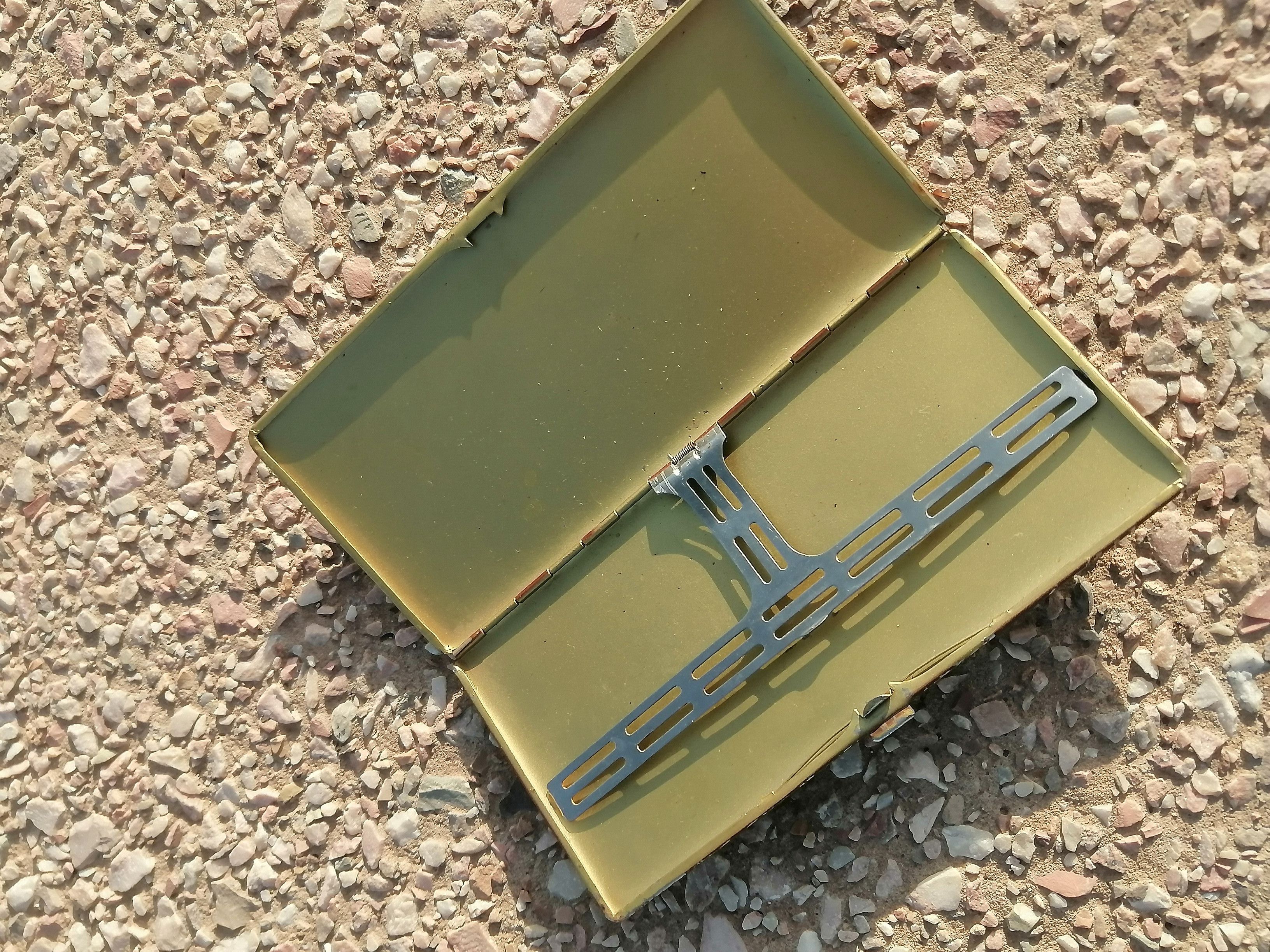Vintage Vintage Art Deco Metal Cigarette Case - Brown/Silver Stripe Size ONE SIZE - 3 Thumbnail