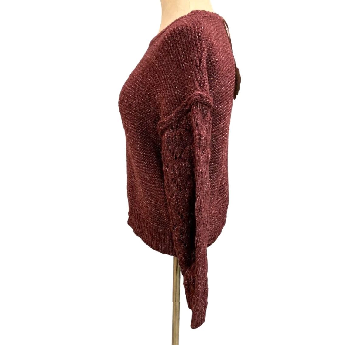 Vintage Knox Rose Sweater Women M Merlot Pink Waist Length Soft Pullover 84% Acrylic 16% Polyester 23" Chest 22" Length 20" Sleeve Size M / US 6-8 / IT 42-44 - 4 Thumbnail