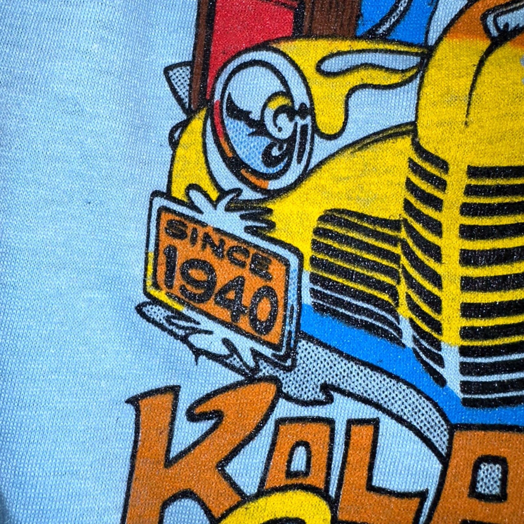 Alife VINTAGE Rock N Roll 80s T Shirt Kalahan Wings Beer Rockabilly Life Cars Graph Knits Men Blue L Crew Neck Short Sleeve Graphic Print Size Regular Size US L / EU 52-54 / 3 - 5 Thumbnail