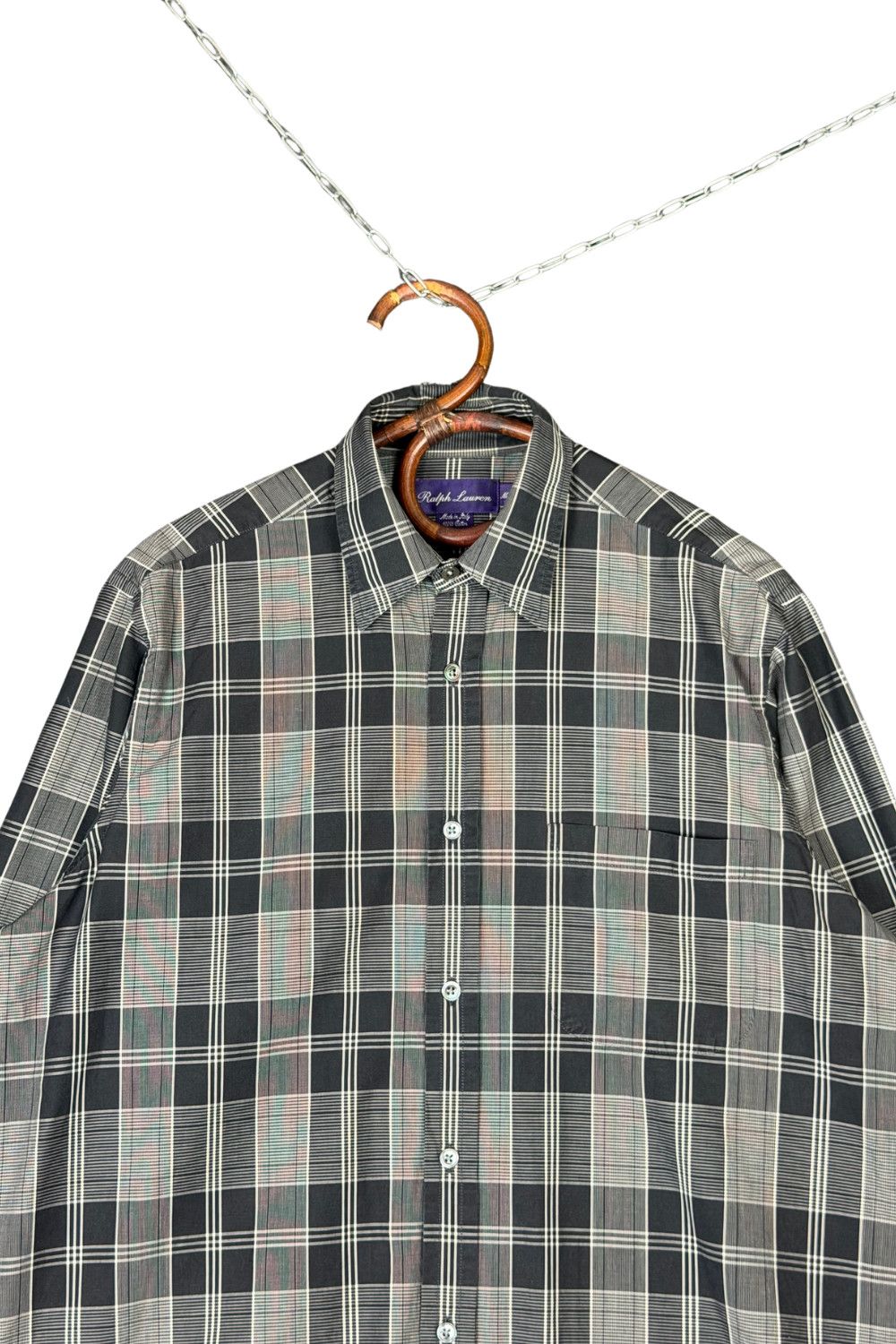 ss04 RL Purple Label Made in Italy Glen Plaid Cotton Shirt image 3