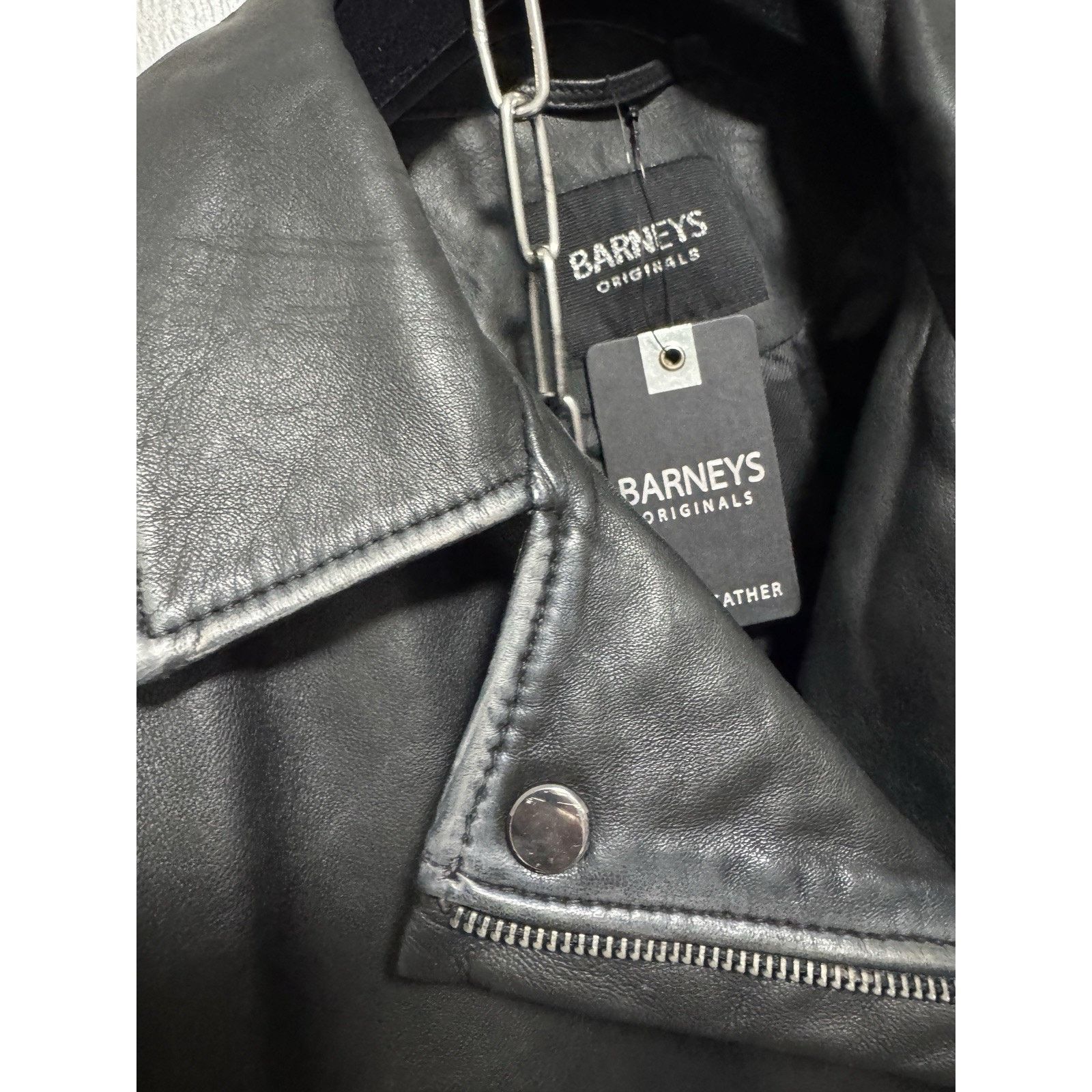 Barneys New York NWT Barney's Originals Women's Leather Jacket Black Size 20 Size 3XL / US 20-22 - 5 Thumbnail