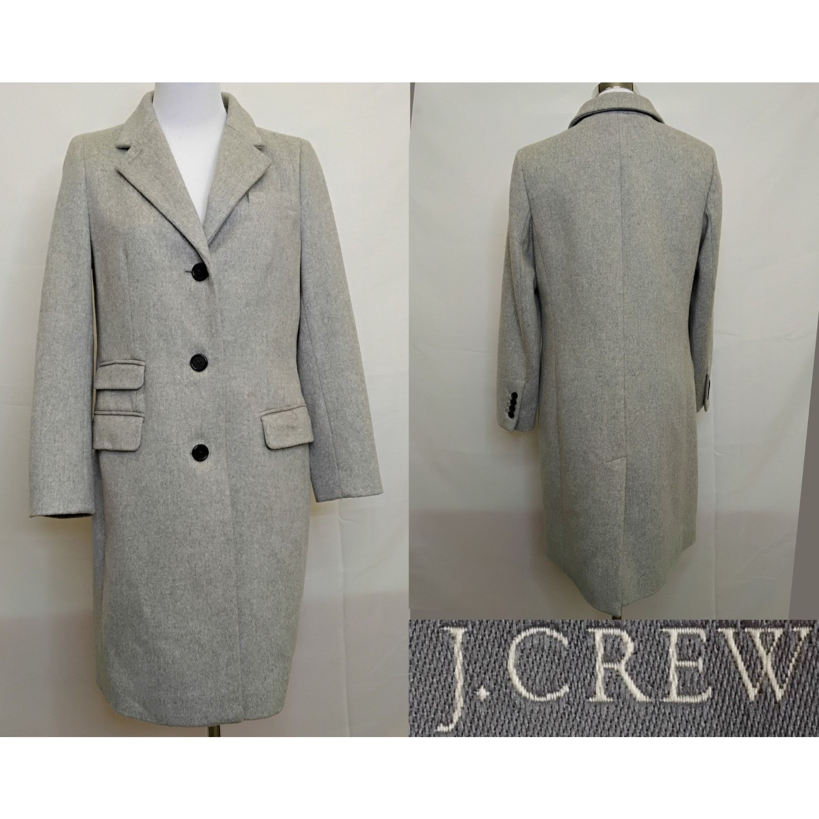 J.Crew J. Crew Wool Pea Coat By Nello Gori Women's 6 Gray Wool Size M / US 6-8 / IT 42-44 - 1 Thumbnail