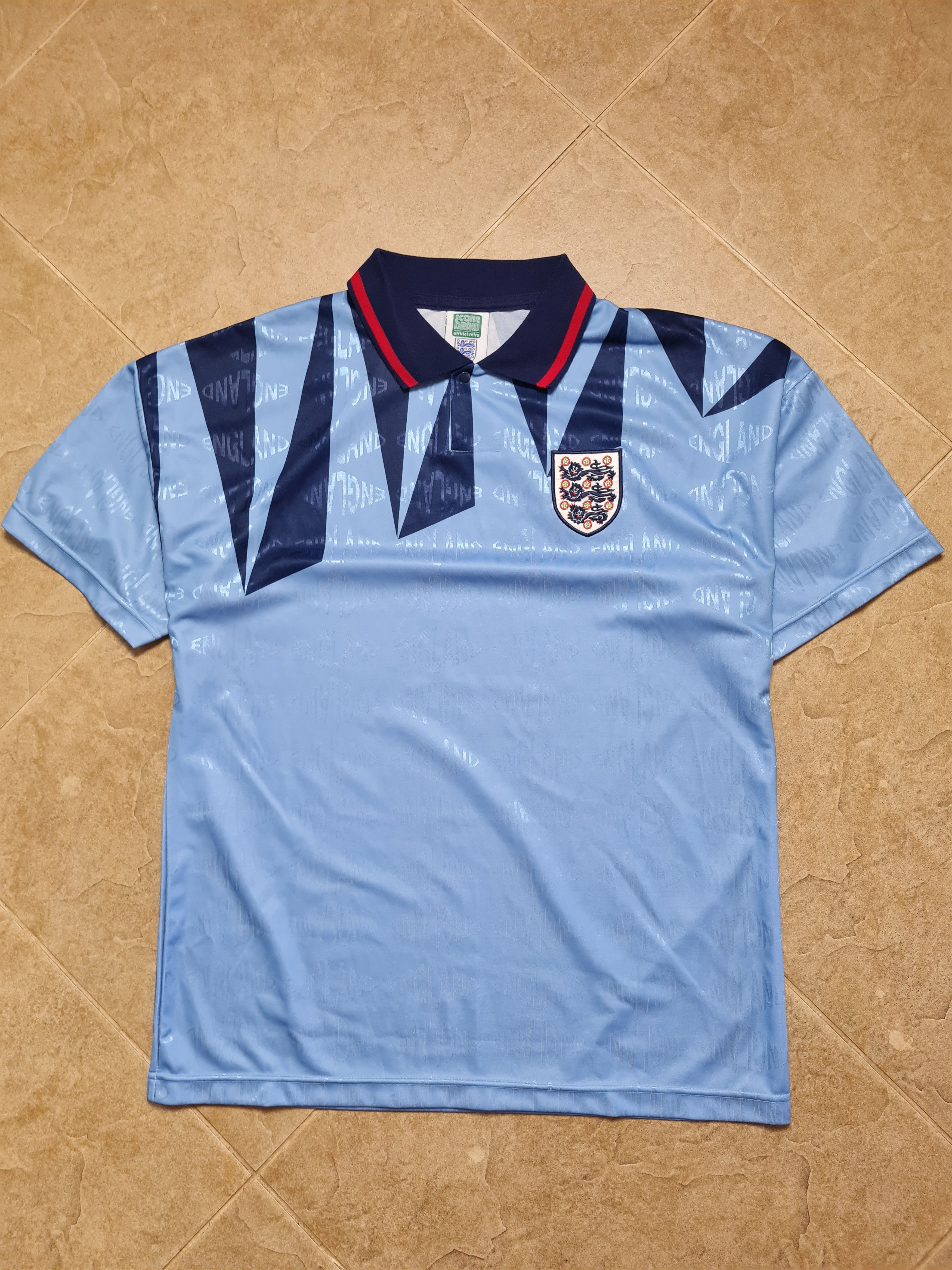 Other England Football Shirt Score Draw 3rd Away FA Retro 1990 Size US XL / EU 56 / 4 - 5 Thumbnail