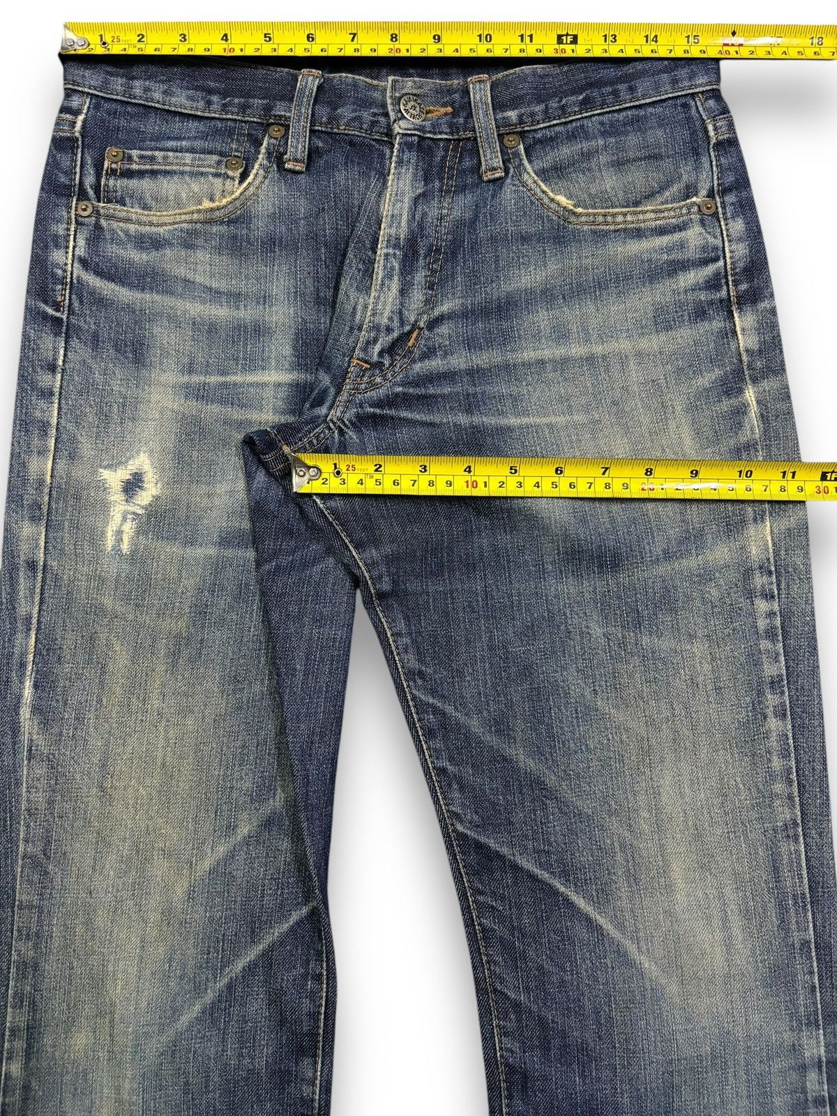 Tornado Mart Japanese Brand Kamikaze Attack Flare Distressed Jeans Size US 31 - 16 Thumbnail