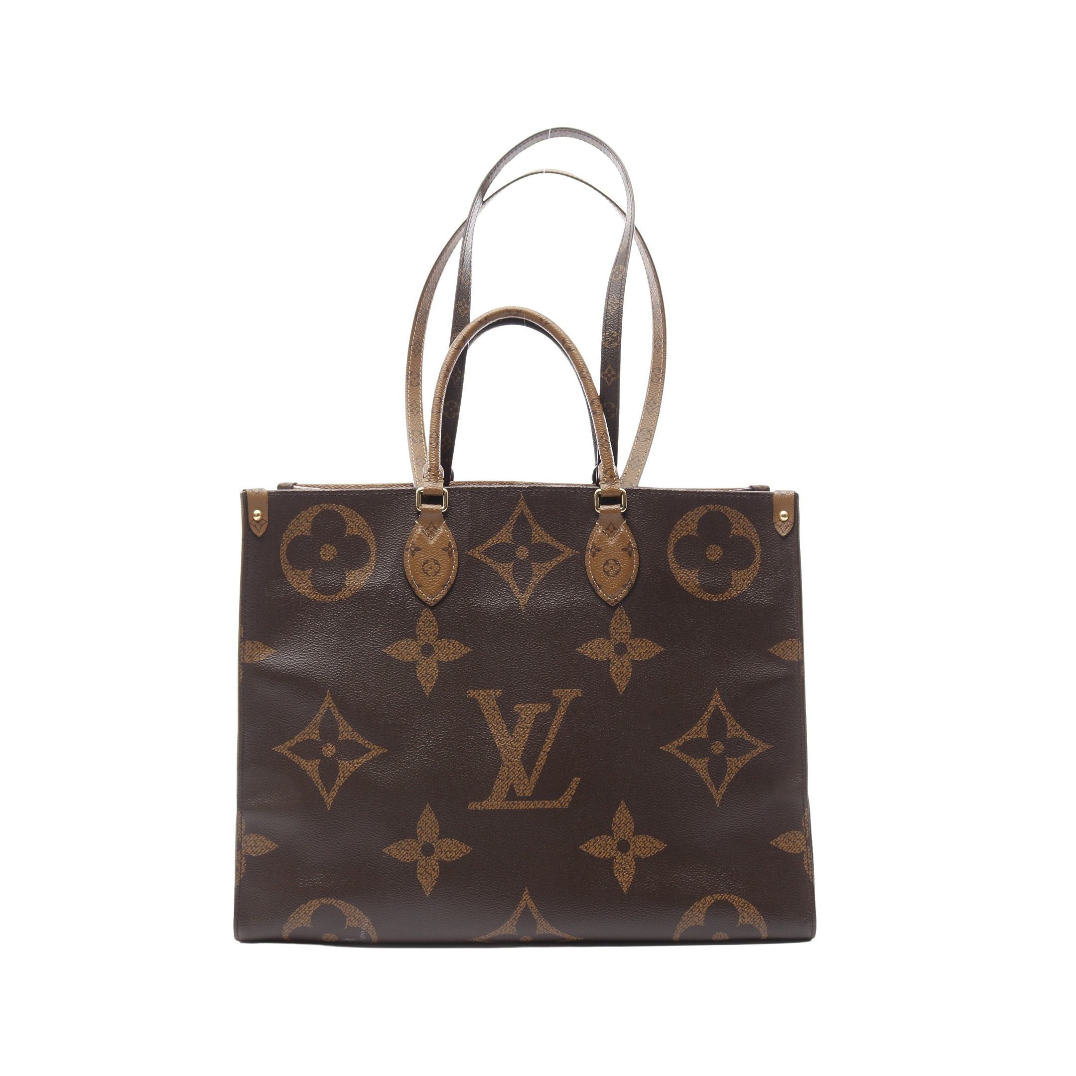 Louis Vuitton Louis Vuitton On-The-Go Gm Monogram Giant Reverse Shoulder Bag Tote Brown Beige Size ONE SIZE - 1 Thumbnail
