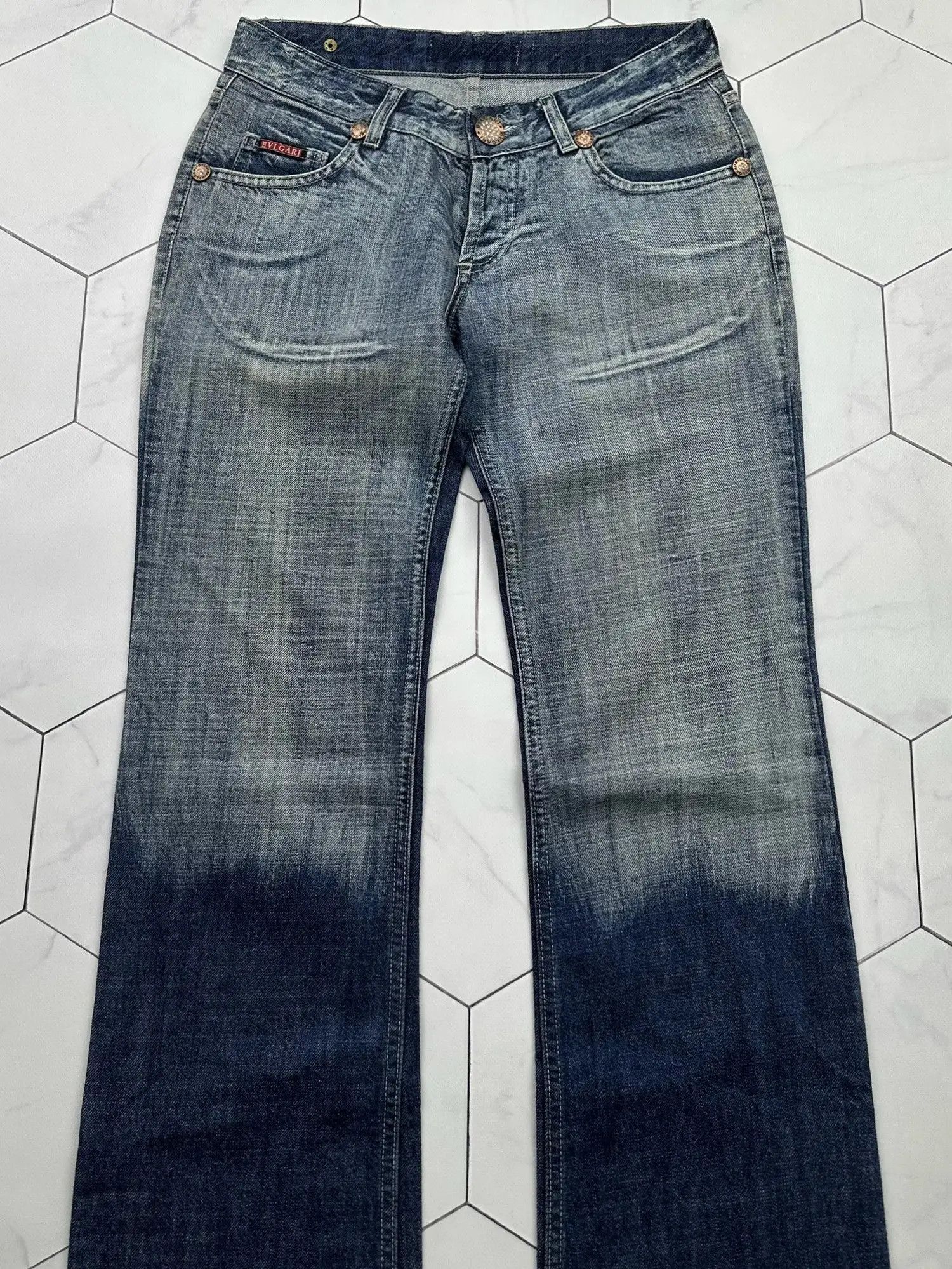 Japanese Brand Vintage Gradient Light Flare Jeans (E2) Size 27" / US 4 / IT 40 - 2 Thumbnail