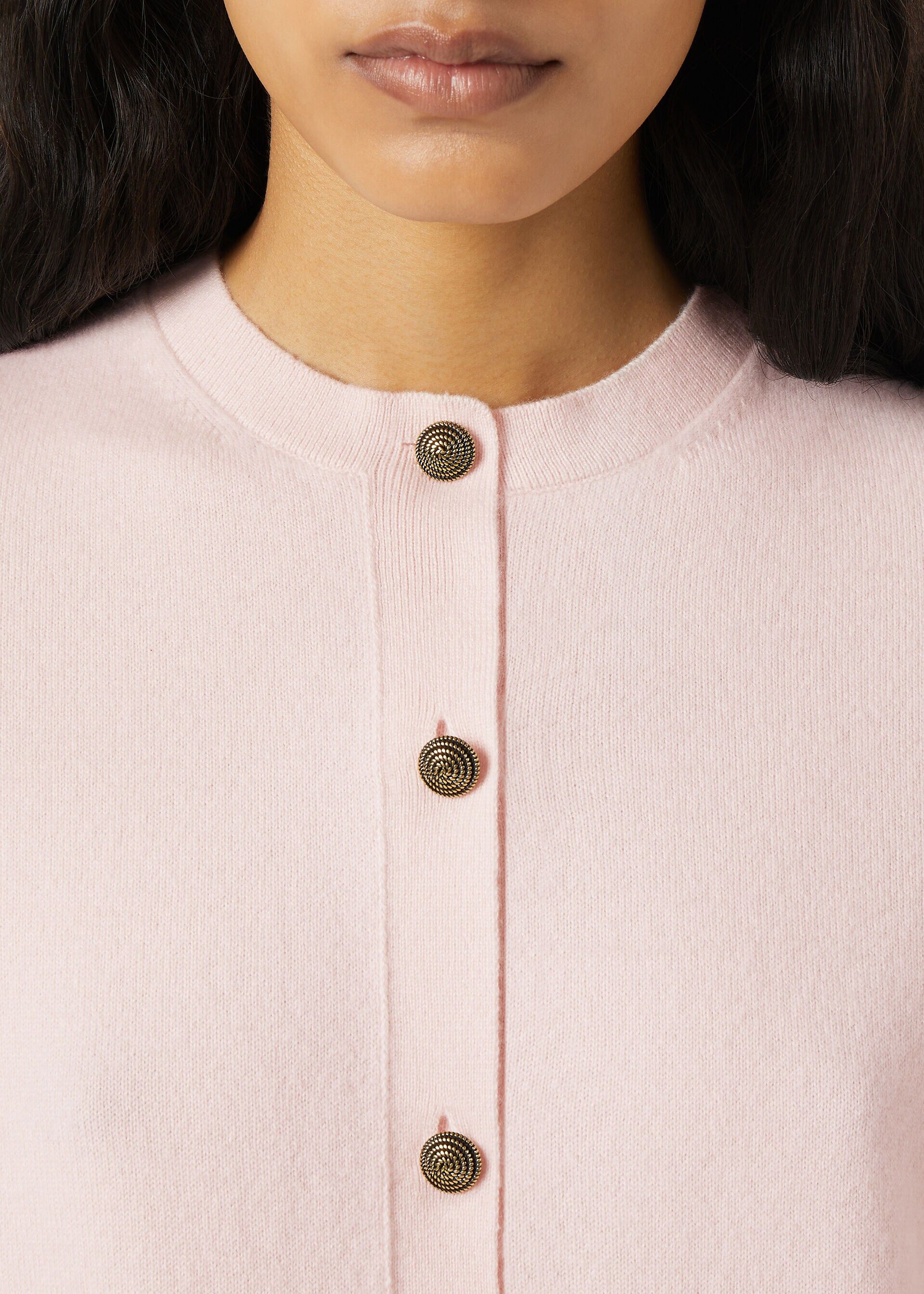 Loro Piana os11x0326 FAQ8645 Classic Cardigan in Pale Baby Rose Size M / US 6-8 / IT 42-44 - 3 Thumbnail