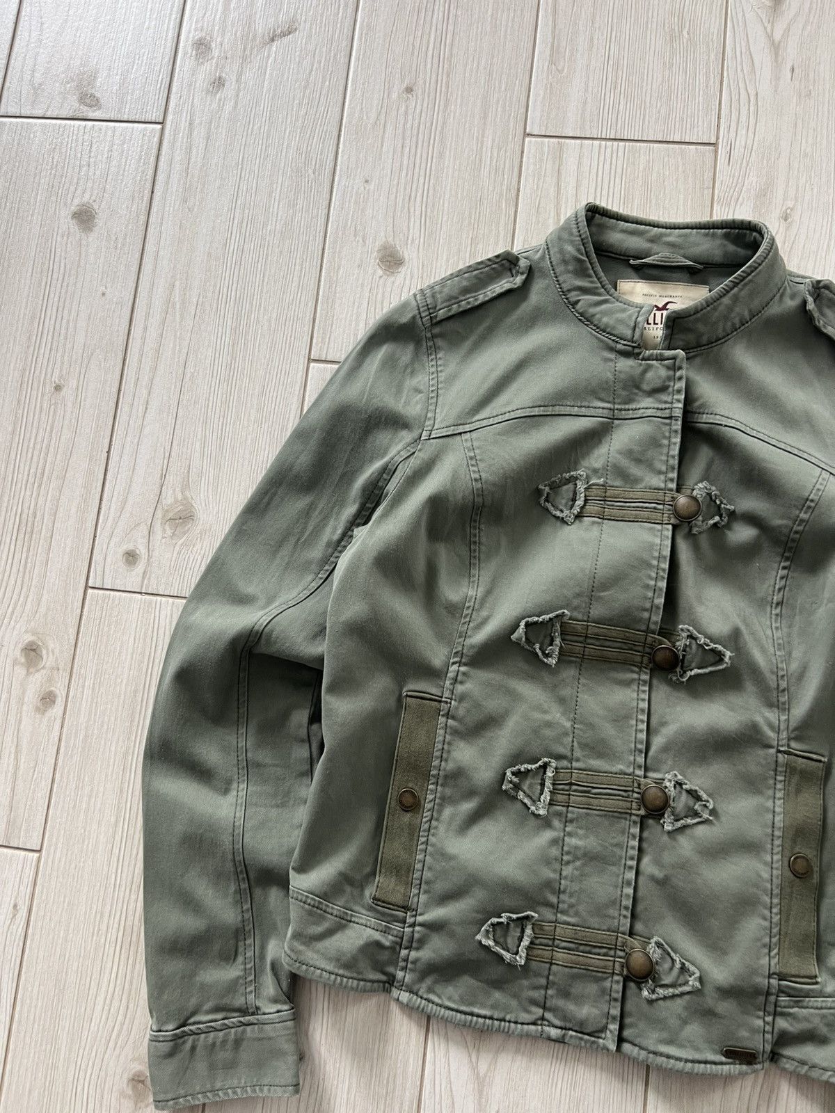 Hollister Hollister Olive Green Stretch Field Jacket Military Style Size M / US 6-8 / IT 42-44 - 8 Thumbnail