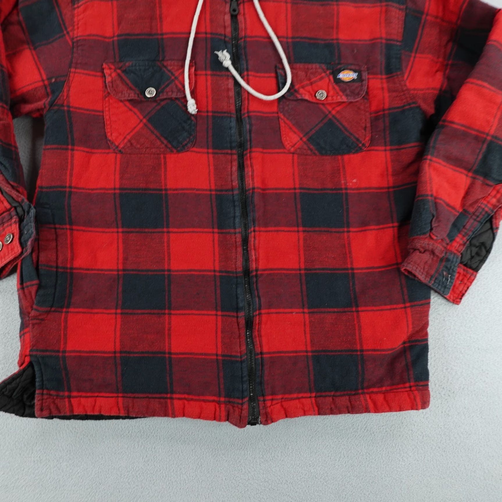 Dickies VINTAGE Dickies Jacket Mens M Red Black Buffalo Check Quilted Plaid Flannel Coat Hoodie Full Zip Pockets Size US M / EU 48-50 / 2 - 5 Thumbnail
